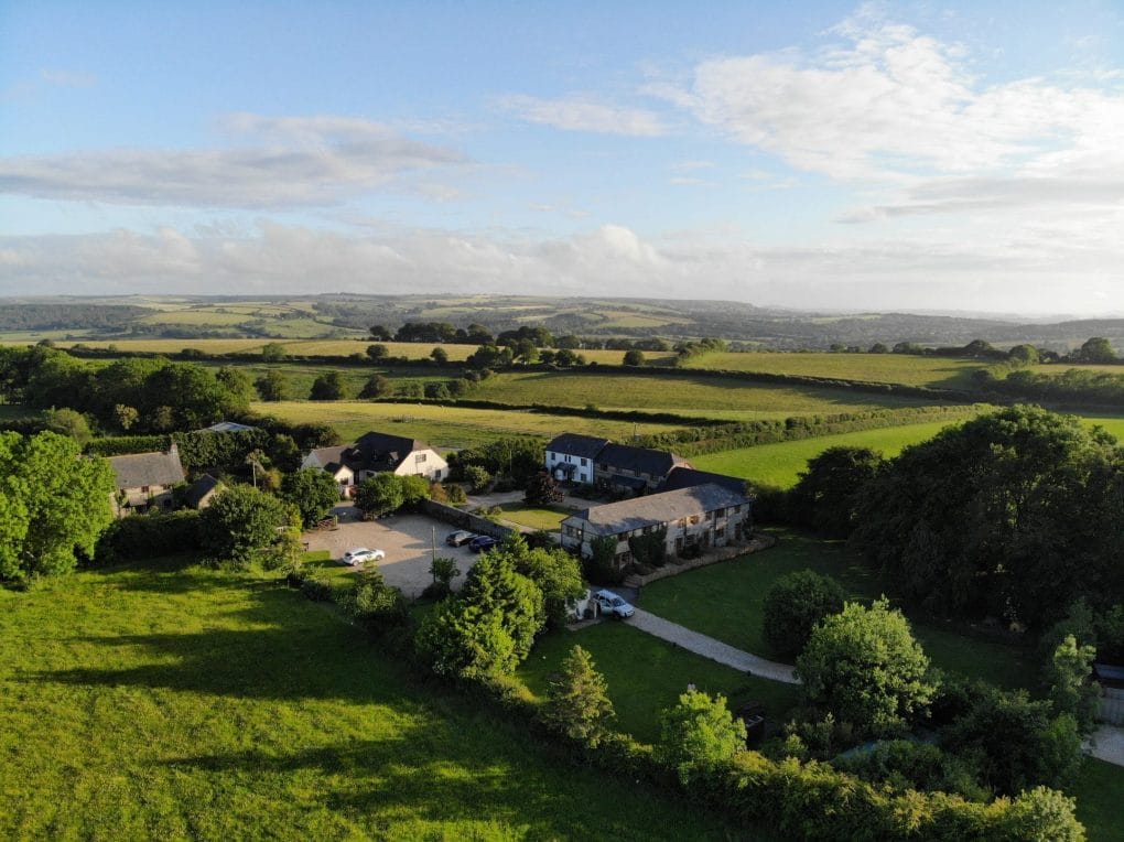 Aerial Photo of Lancombe Dog Friendly Cottages