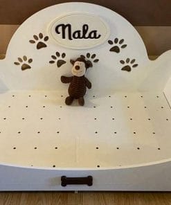Personalised Wooden Raised Dog Bed