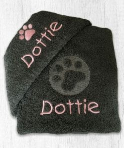 Personalised Dog Bath Towel and Paw Towel Gift Set