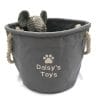 Grey Personalised Dog Toy Storage Bag