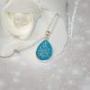 Regular Silver Tear Drop Pendant With Pet Fur Or Cremation Ashes