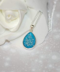 Regular Silver Tear Drop Pendant With Pet Fur Or Cremation Ashes