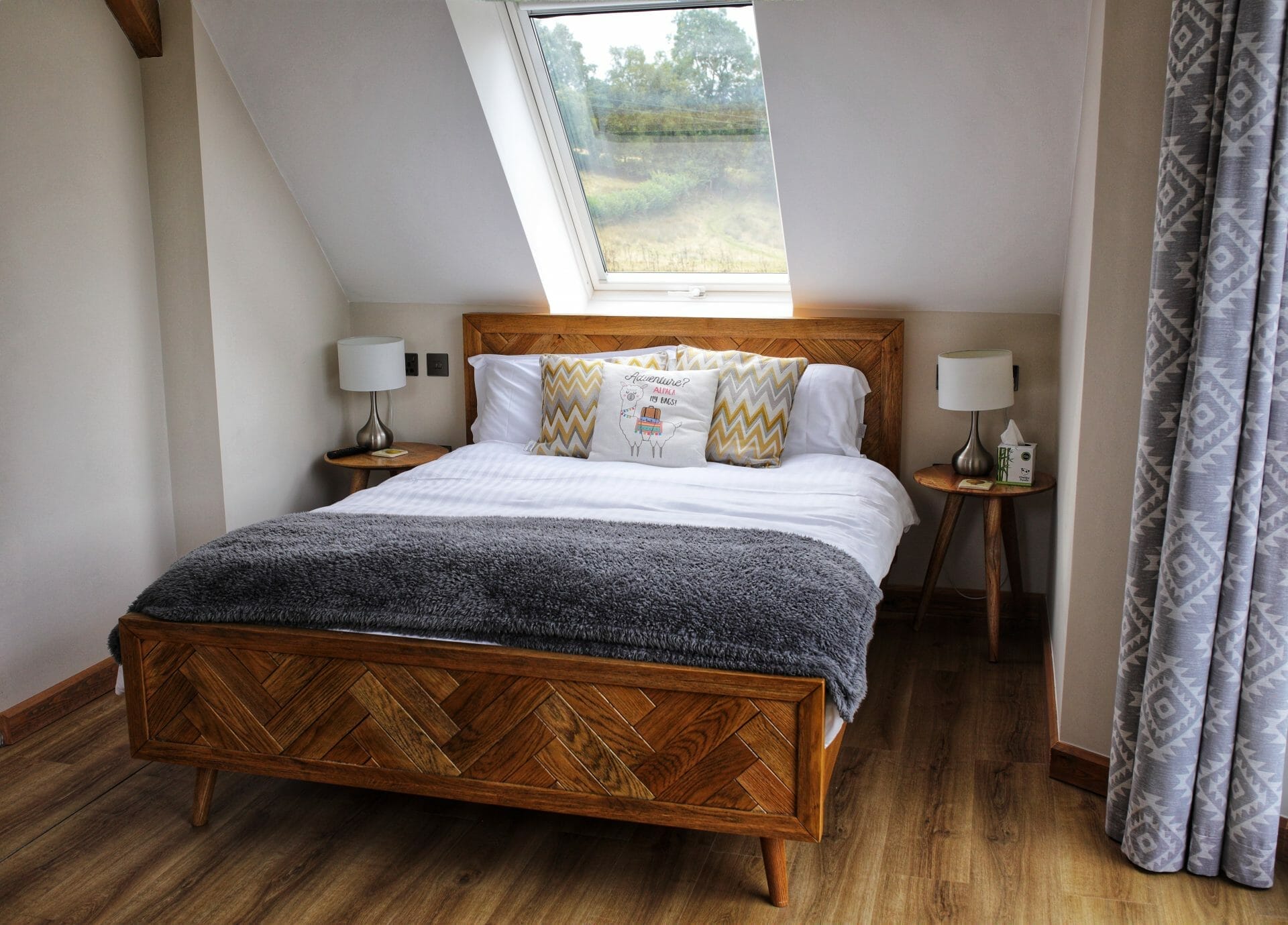 The Bedrooms at Alpaca Lookout Brecon Retreat