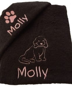 Personalised Dog Bath Towel Set with Puppy & Bone