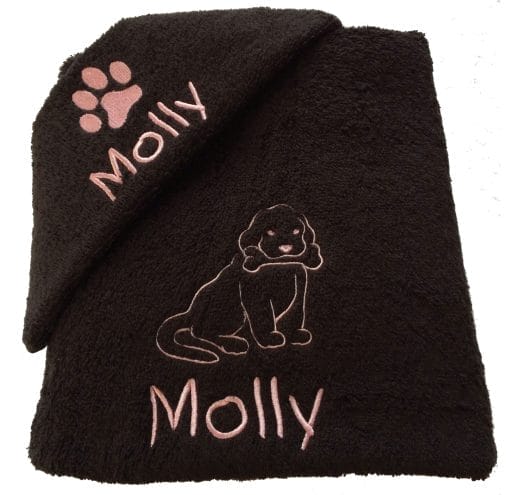 Personalised Dog Bath Towel Set with Puppy & Bone