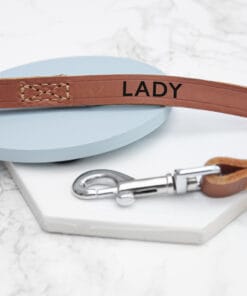 Personalised Brown Leather Lead